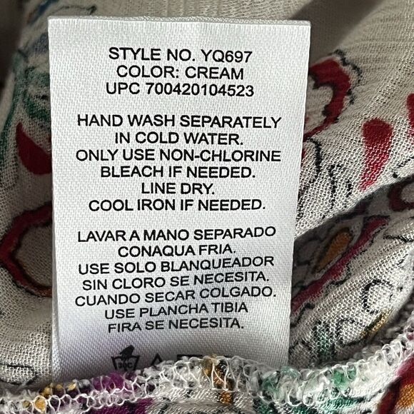 Bila Cardigan Sz‎ M/L Flowy Boho Crochet Floral Beach Waterfall Asymetrical - Picture 5 of 7